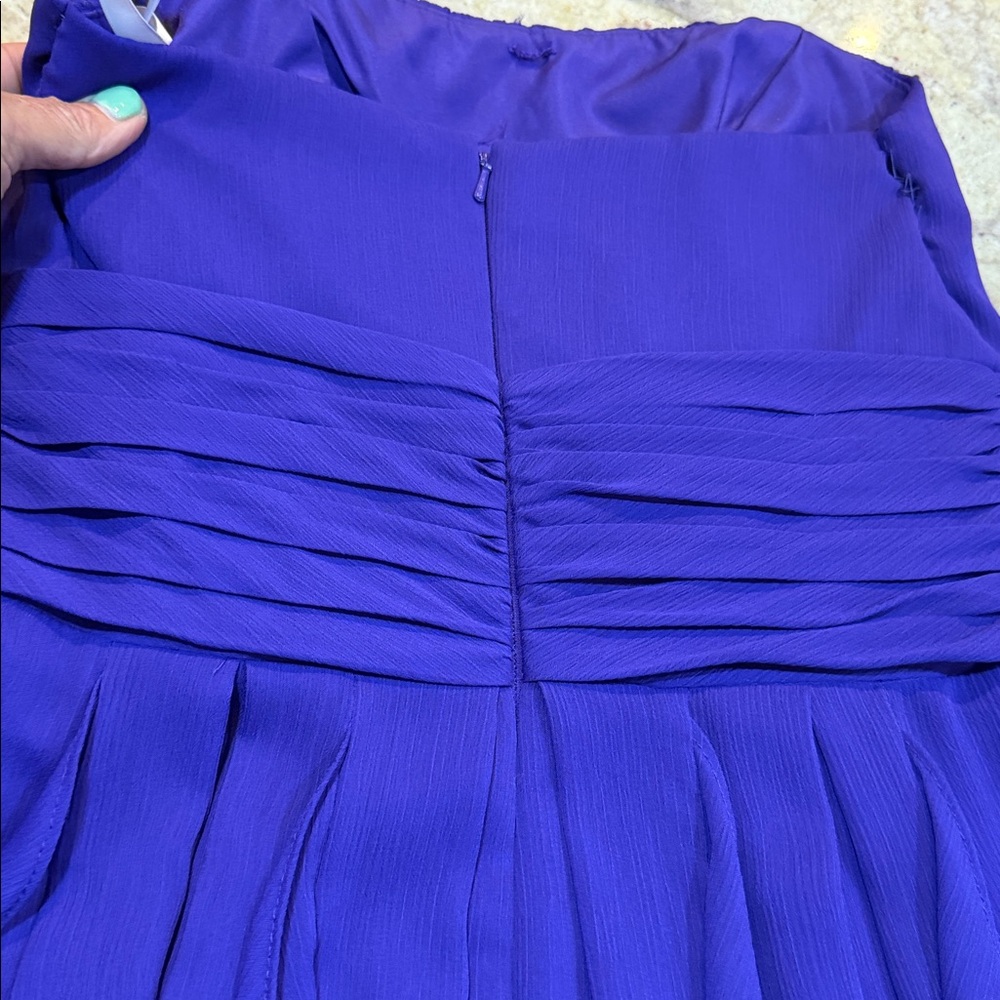 David’s Bridal ruched strapless cocktail dress purple Size 2 - Picture 4 of 9